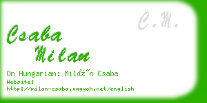csaba milan business card